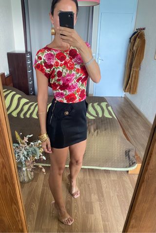 Top floral plisado DNV talla XL