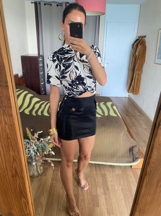 Nuevo top floral cuello mao Cappuccini talla L
