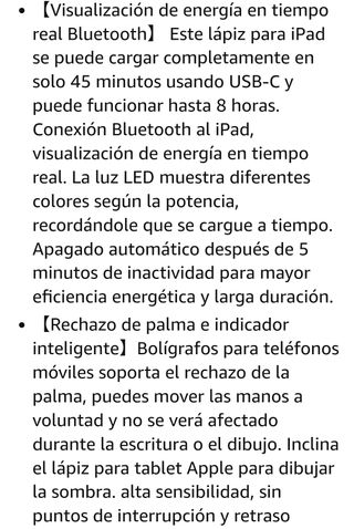 Lápiz táctil iPad bluetooth 
