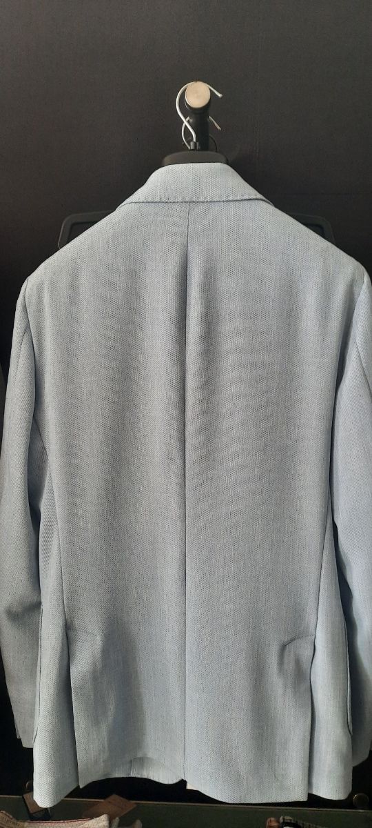 abito celeste uomo due bottoni 46