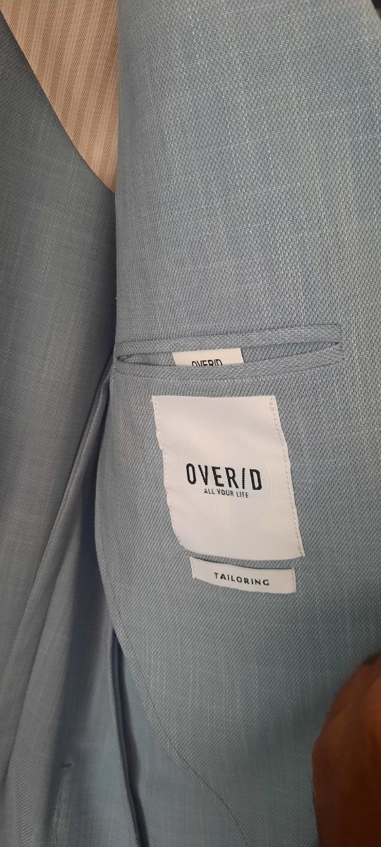 abito celeste uomo due bottoni 46