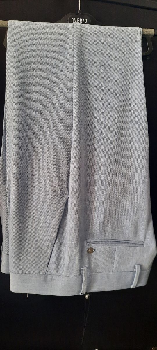 abito celeste uomo due bottoni 46