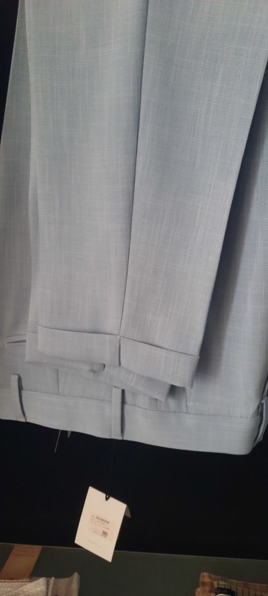 abito celeste uomo due bottoni 46