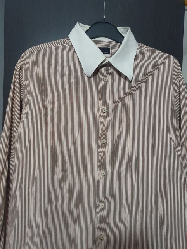 Camisa rayas marrón XL