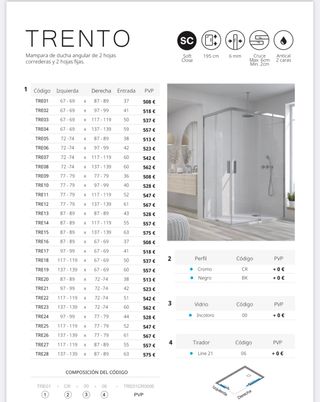 Ofertas mampara en varios modelos