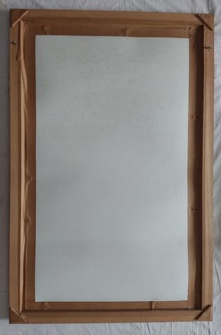 CUADRO 87X58 ACUARELA FIRMADA MARCO MADERA DORADA