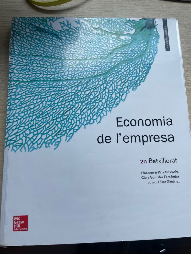 Libro Economia de l'empresa 2n batxillerat McGraw
