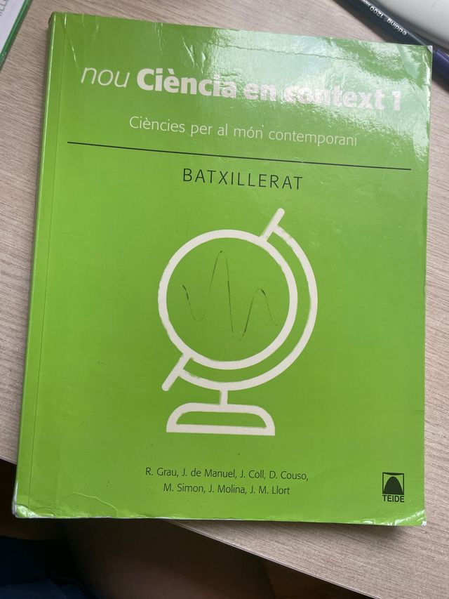 Libro Ciencies per al mon contemporani Batxillerat