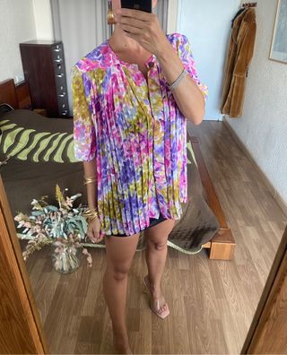 Nueva blusa plisada lunares Anne Saint Pierre XL