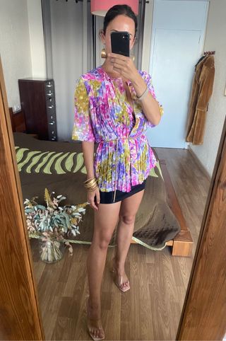 Nueva blusa plisada lunares Anne Saint Pierre XL