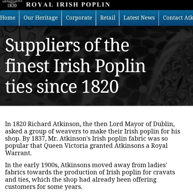 Atkinsons Royal Irish Poplin