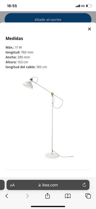 Lámpara de pie/lectura Ikea