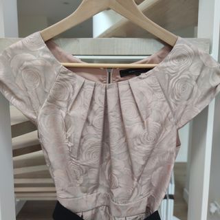Vestido fiesta rosa palo satinado