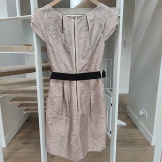 Vestido fiesta rosa palo satinado