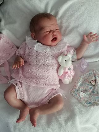 bebe reborn boca abierta y llanto
