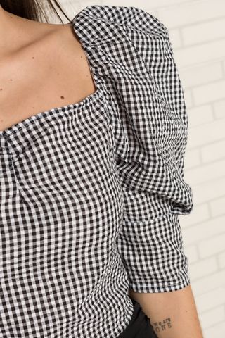 Blusa cuadro vichy. Talla L (40)