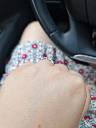 Anillo plata baño oro blanco circonitas cristal