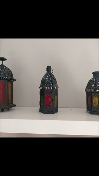 Juego faroles decoración forjados