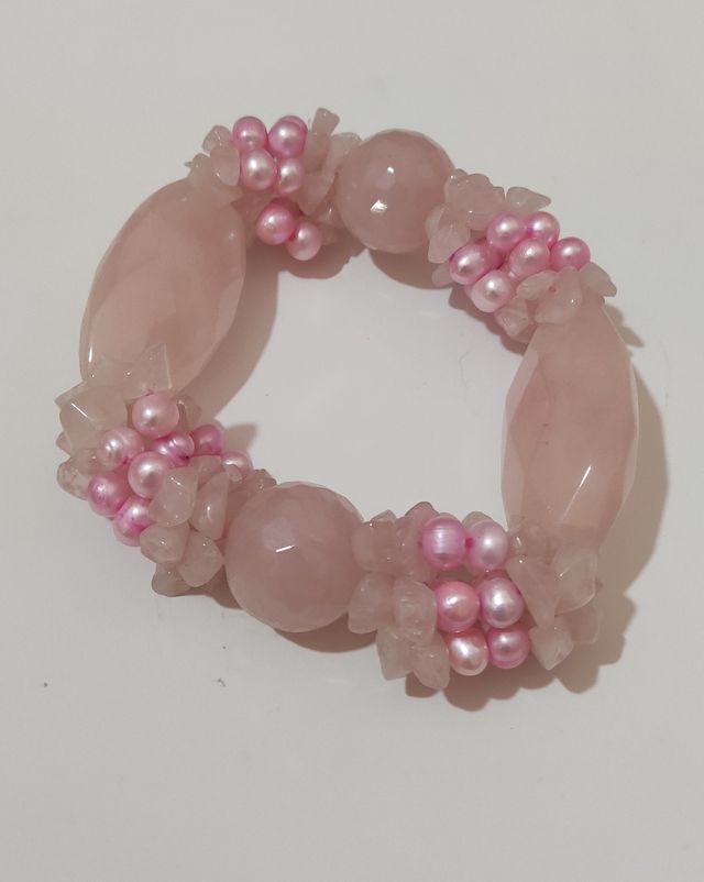 Bracciale in quarzo rosa