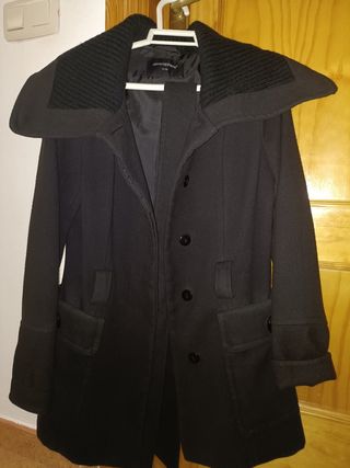 Abrigo negro tejido de concha