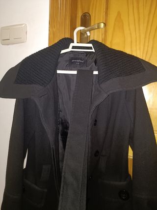 Abrigo negro tejido de concha