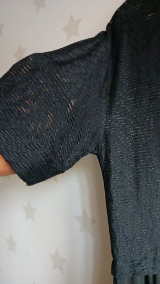 Vestido Negro Manga Corta zara Talla S