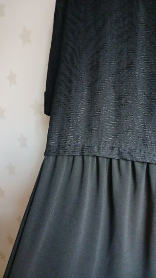 Vestido Negro Manga Corta zara Talla S