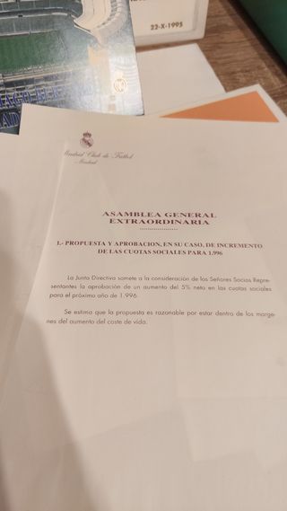 COLECCIONISMO REAL MADRID 1995