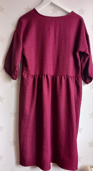 Vestido granate manga 3/4