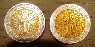 Moneda 2€ Francesa 2012 con errores.