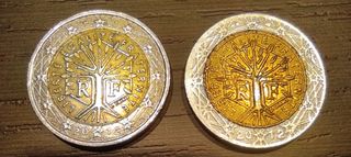 Moneda 2€ Francesa 2012 con errores.