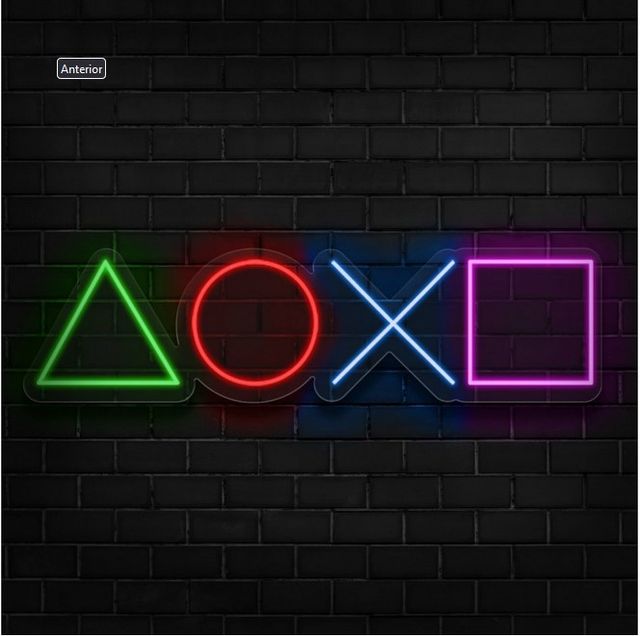 Neón símbolos mando Playstation