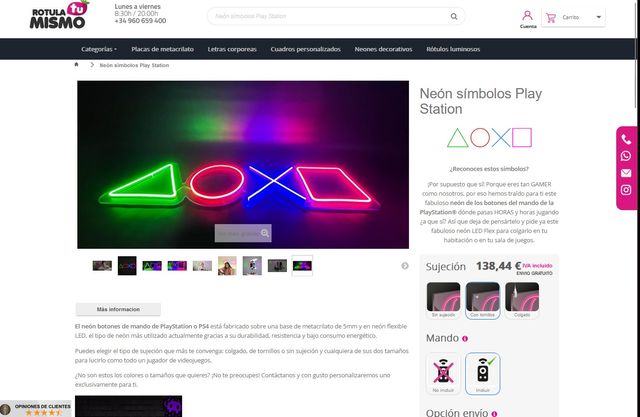Neón símbolos mando Playstation