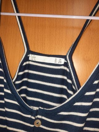 mono pantalón azul marino rayas blancas nuevo