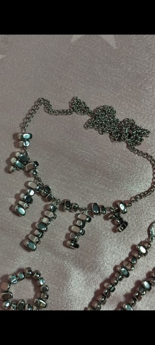 Collar de hematites y acero inoxidable