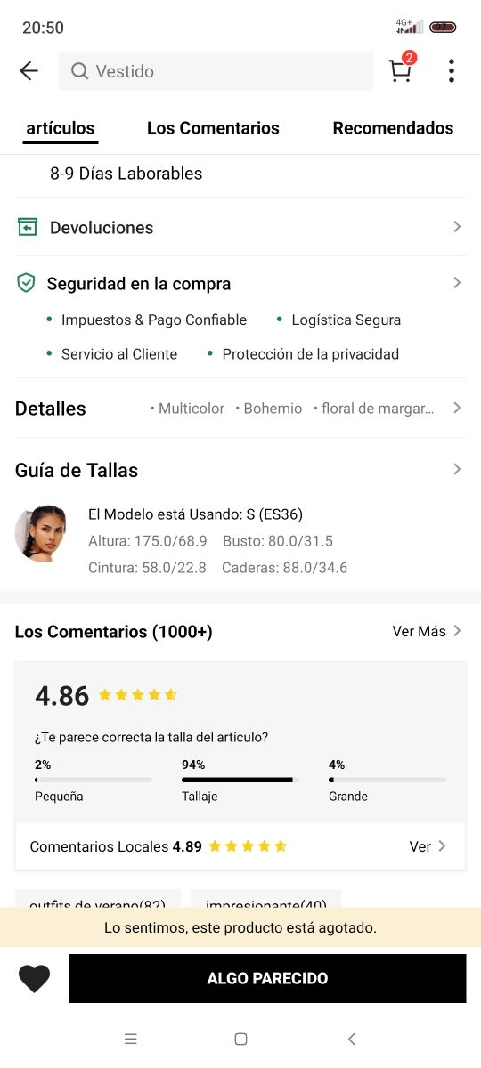 vestido de shein nuevo