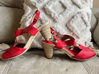 sandalias coral/rojas nuevas t39/40