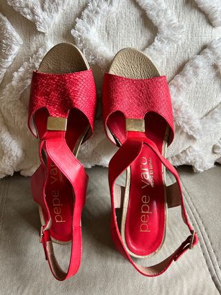 sandalias coral/rojas nuevas t39/40