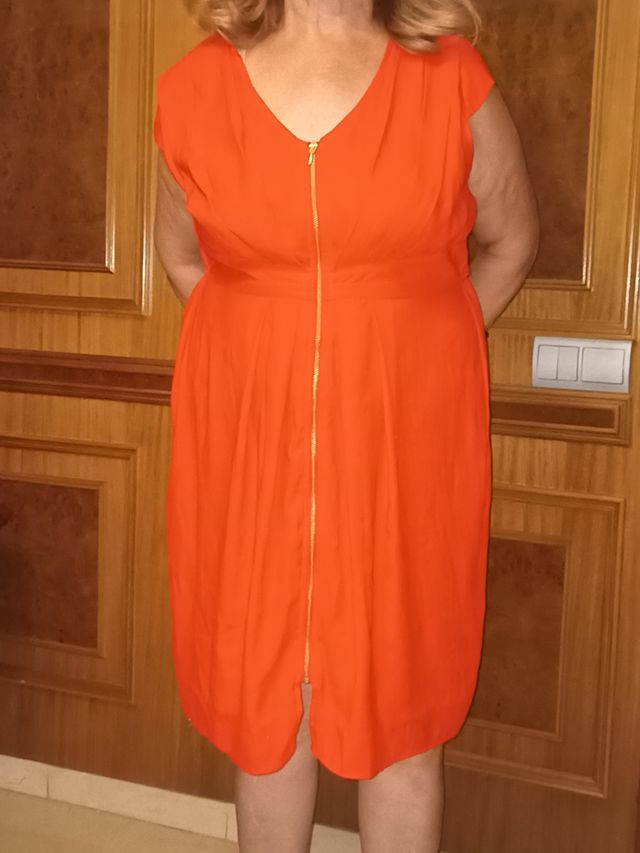 Vestido rojo naranja talla 46