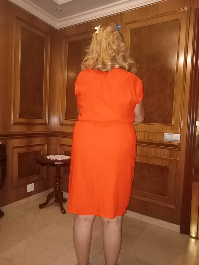 Vestido rojo naranja talla 46