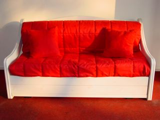 DIVANO LETTO MATRIMONIALE IN LEGNO SBIANCATO