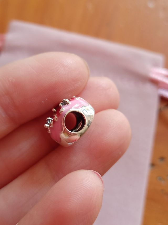 Charm Donuts rosa circonitas de plata