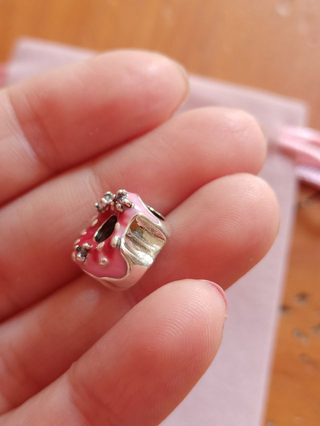 Charm Donuts rosa circonitas de plata