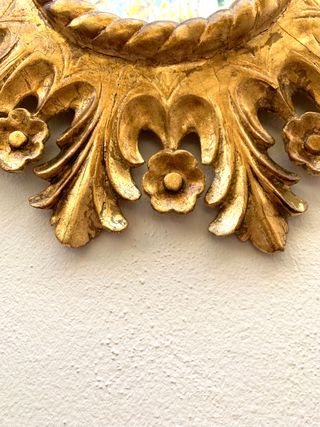 ANTIGUO ESPEJO SOL MADERA