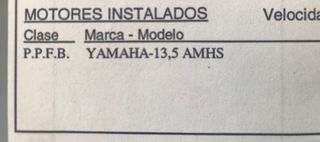 Motor fuera borda Yamaha 13'5 dos tiempos