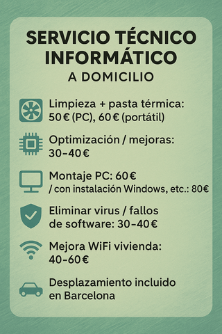 Mantenimiento, Limpieza y Montaje de Ordenadores