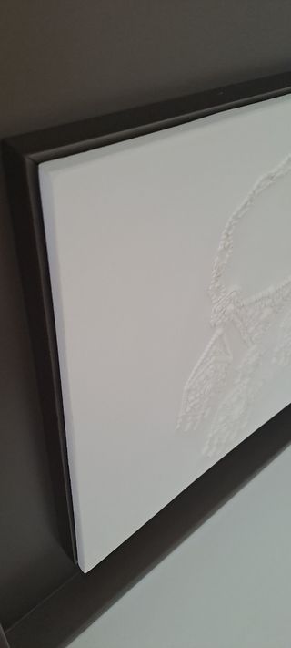 Cuadro bronce macizo y moldura grabada de Cartier