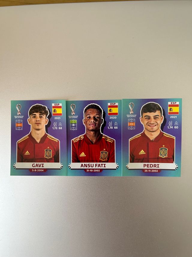 Cromos Pedri, Gavi, Ansu Fati Mundial 2022 Qatar