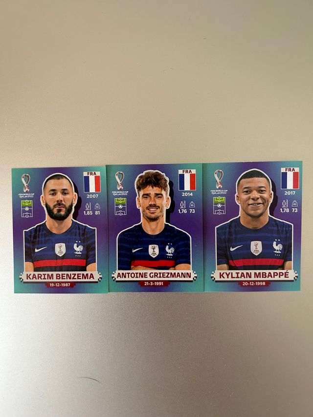 Cromos Benzema, Griezmann, Mbappé Mundial Qatar