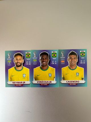 Cromos Neymar, Vinicius, Casemiro Mundial Qatar